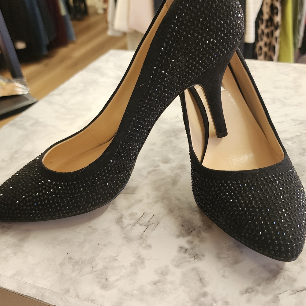 Elegant Black Studded Women's Heels